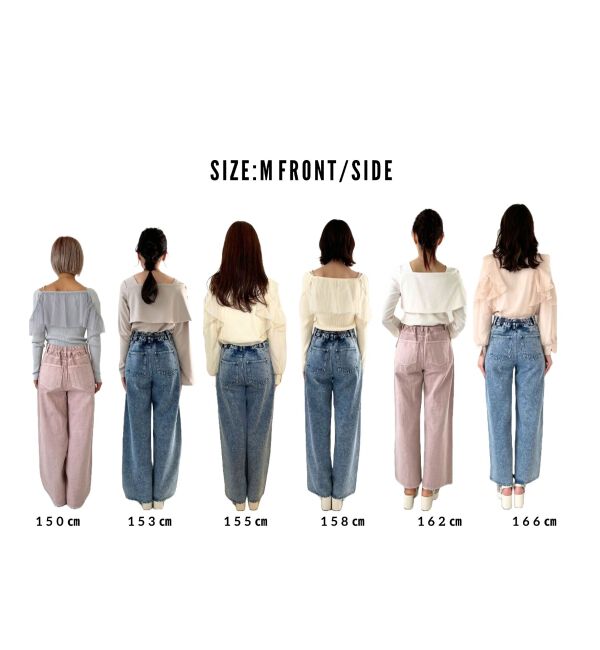  「リボンビジューデニムパンツ」|デニム|