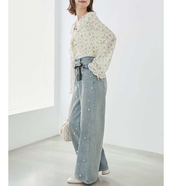 MAJESTICLEGON「レースカーデ&times;リボンインナーセット」|カーディガン|