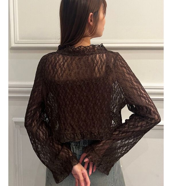 MAJESTICLEGON「レースカーデ&times;リボンインナーセット」|カーディガン|