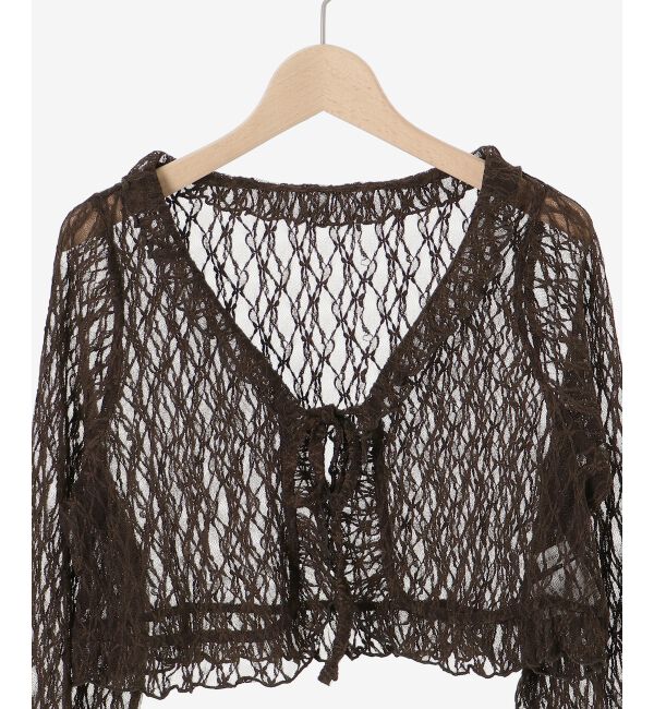 MAJESTICLEGON「レースカーデ&times;リボンインナーセット」|カーディガン|