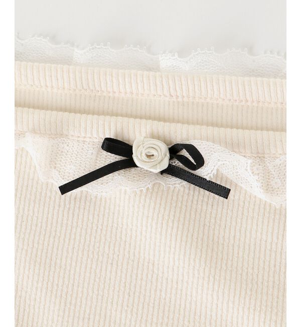 MAJESTICLEGON「レースカーデ&times;リボンインナーセット」|カーディガン|