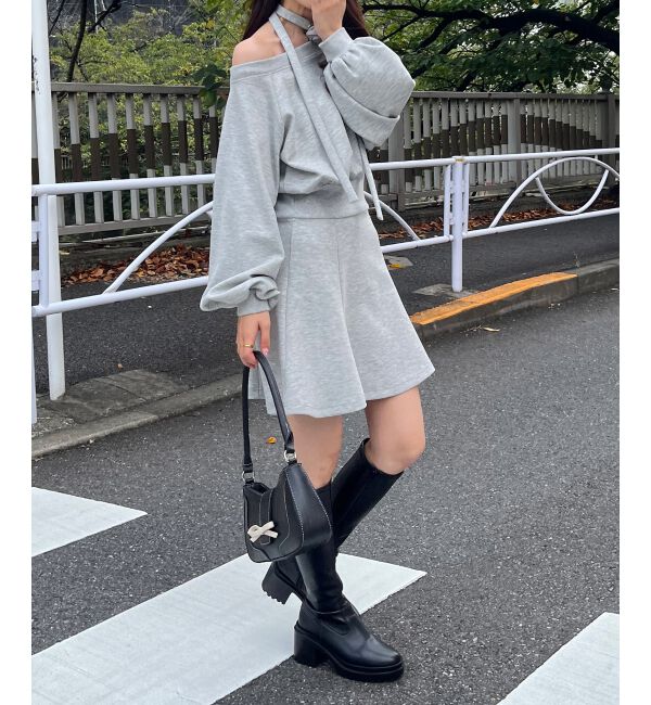 MAJESTICLEGON「フラワーチョーカー付きスウェットワンピ」|ワンピース|