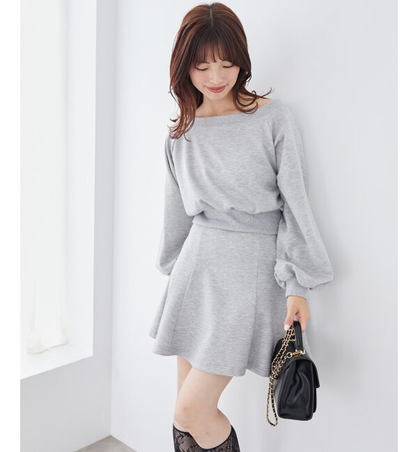 MAJESTICLEGON「フラワーチョーカー付きスウェットワンピ」|ワンピース|