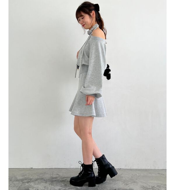 MAJESTICLEGON「フラワーチョーカー付きスウェットワンピ」|ワンピース|
