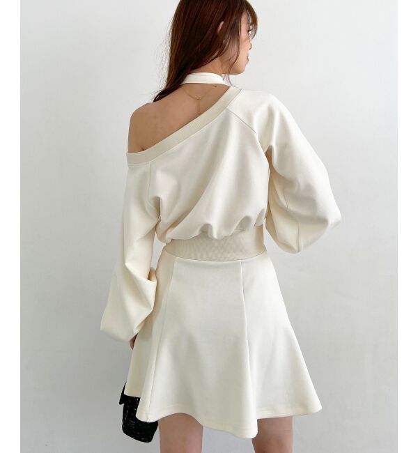 MAJESTICLEGON「フラワーチョーカー付きスウェットワンピ」|ワンピース|