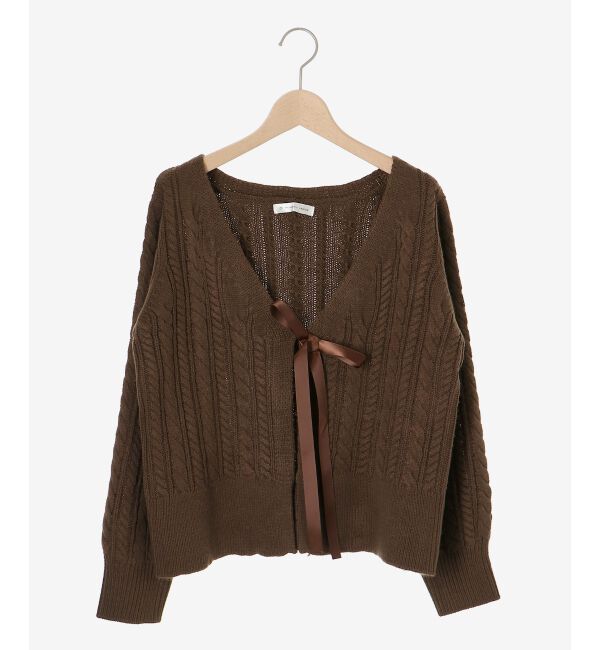  「リボンケーブルニットカーディガン」|カーディガン|