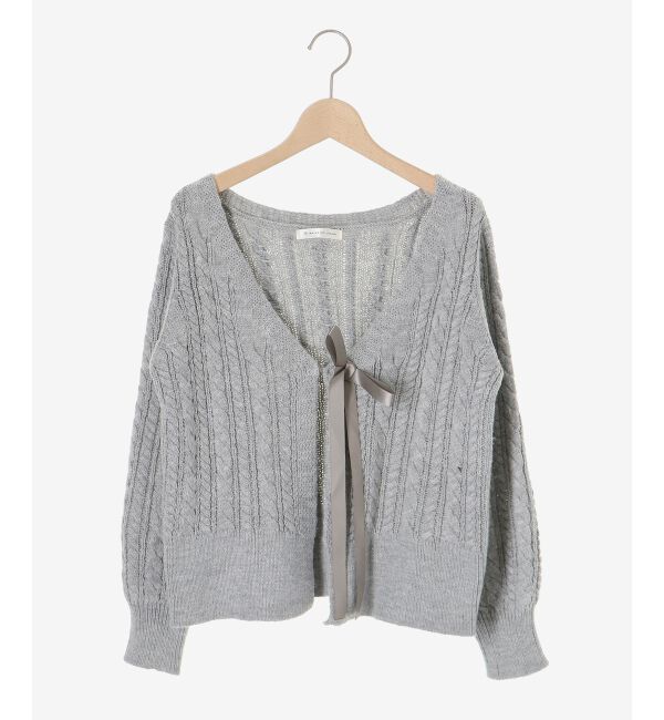  「リボンケーブルニットカーディガン」|カーディガン|