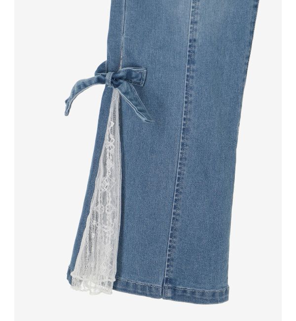  「◎レースベルトセット裾リボンデニム」|デニム|