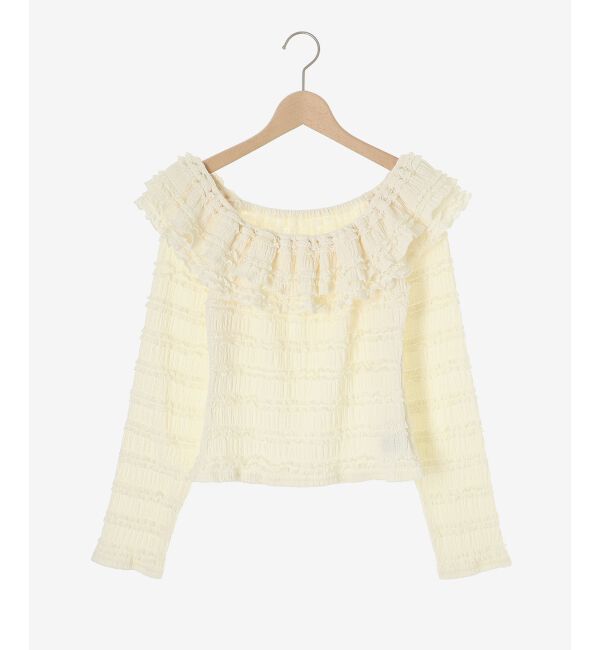 MAJESTICLEGON「前後2wayカットレースフリルトップス」|Tシャツ・カットソー|