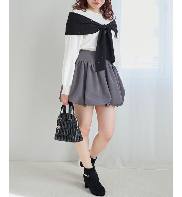 MAJESTICLEGON「リボンビジューニット」|ニット・セーター|