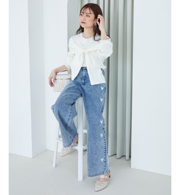 MAJESTICLEGON「リボンビジューニット」|ニット・セーター|