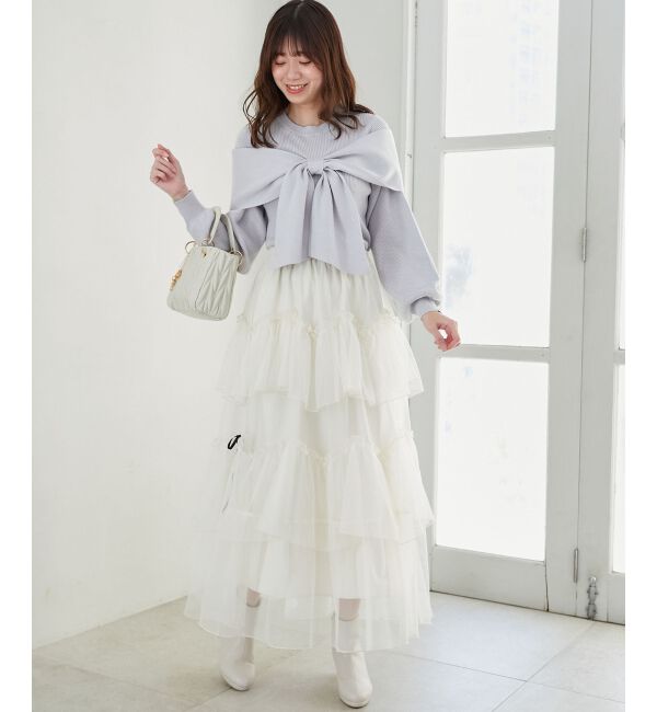 MAJESTICLEGON「リボンビジューニット」|ニット・セーター|