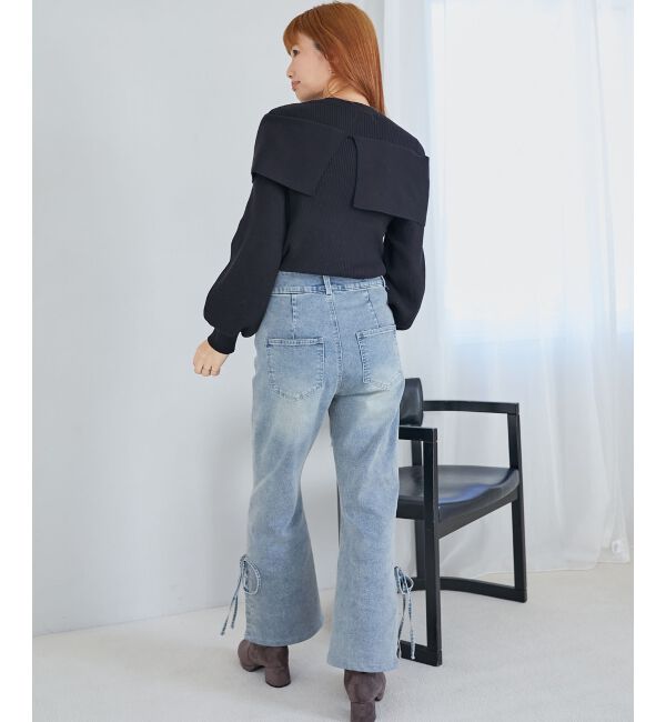 MAJESTICLEGON「リボンビジューニット」|ニット・セーター|