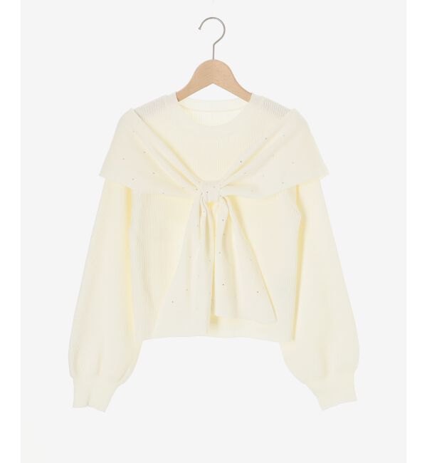 MAJESTICLEGON「リボンビジューニット」|ニット・セーター|