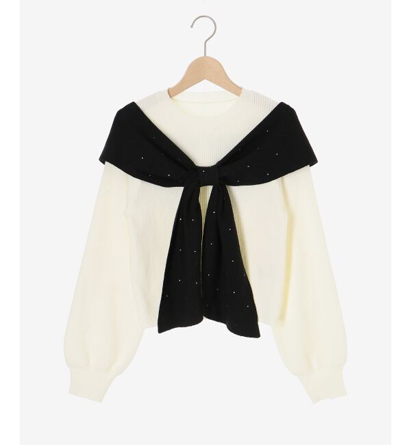 MAJESTICLEGON「リボンビジューニット」|ニット・セーター|