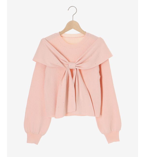 MAJESTICLEGON「リボンビジューニット」|ニット・セーター|