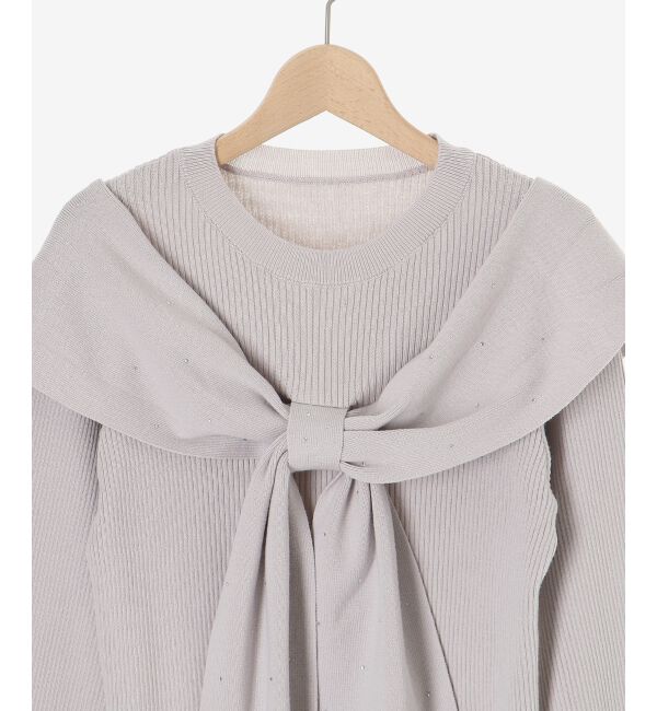 MAJESTICLEGON「リボンビジューニット」|ニット・セーター|