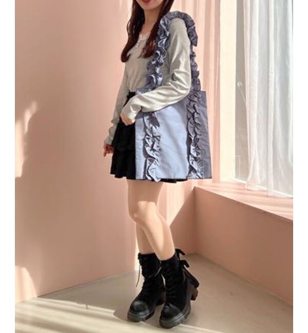 MAJESTICLEGON「ボリュームフリルハンドルトート」|トートバッグ|