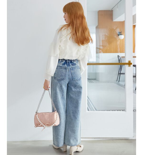 MAJESTICLEGON「襟付きシアーフリルブラウス」|シャツ・ブラウス|