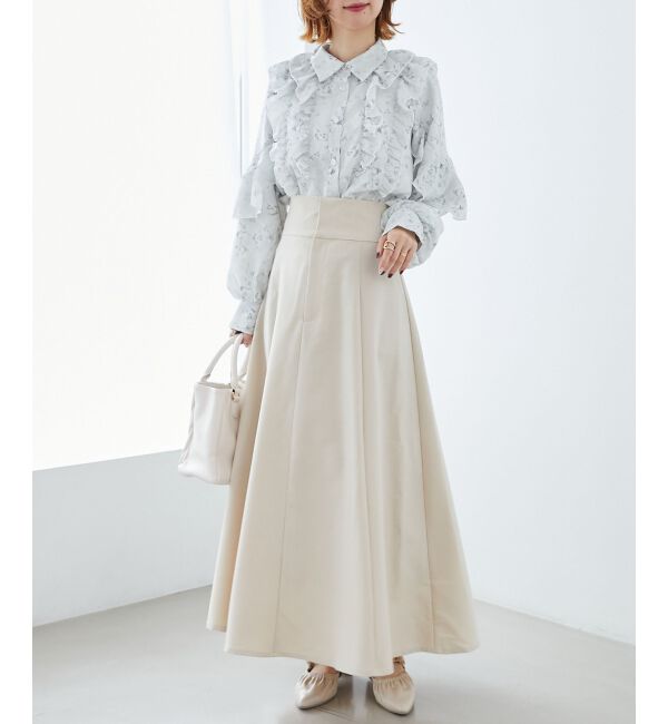 MAJESTICLEGON「襟付きシアーフリルブラウス」|シャツ・ブラウス|