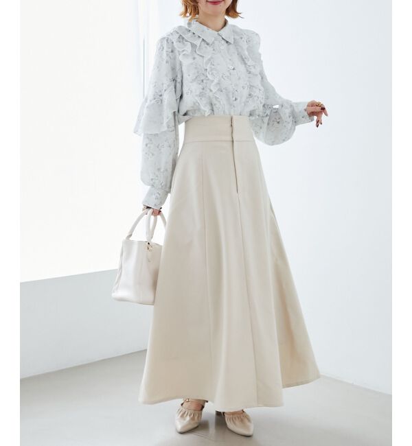 MAJESTICLEGON「襟付きシアーフリルブラウス」|シャツ・ブラウス|