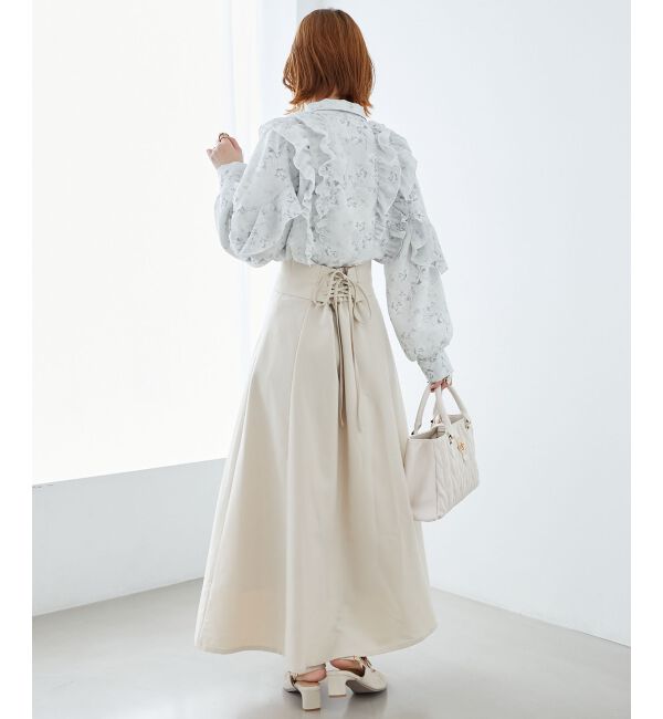 MAJESTICLEGON「襟付きシアーフリルブラウス」|シャツ・ブラウス|