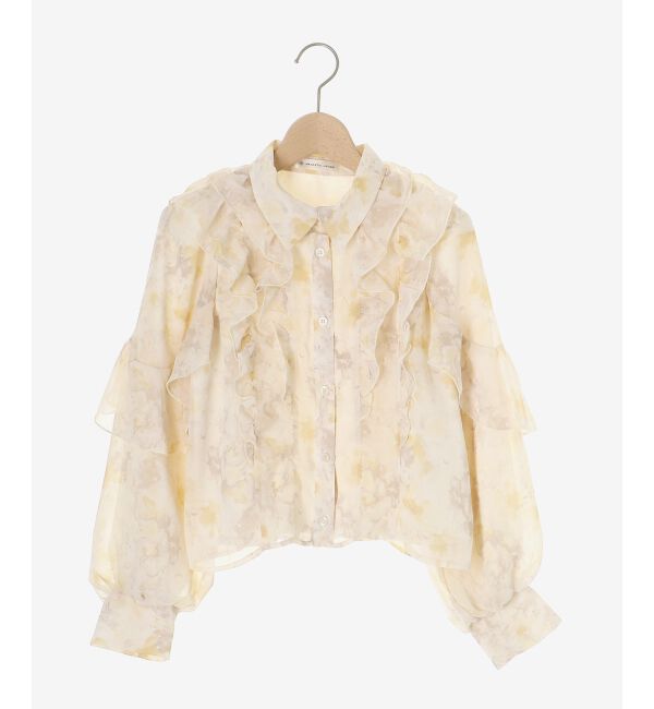 MAJESTICLEGON「襟付きシアーフリルブラウス」|シャツ・ブラウス|