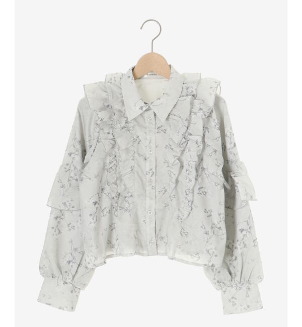 MAJESTICLEGON「襟付きシアーフリルブラウス」|シャツ・ブラウス|