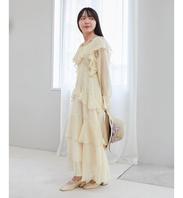 MAJESTICLEGON「エアリーフリルロングワンピース」|ワンピース|