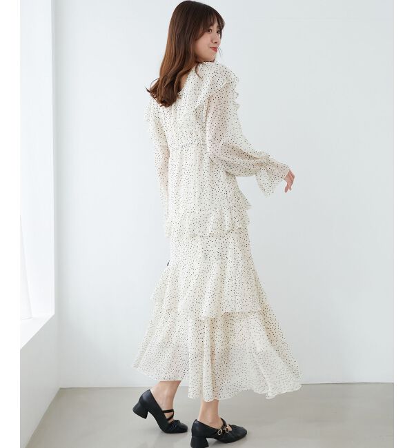 MAJESTICLEGON「エアリーフリルロングワンピース」|ワンピース|