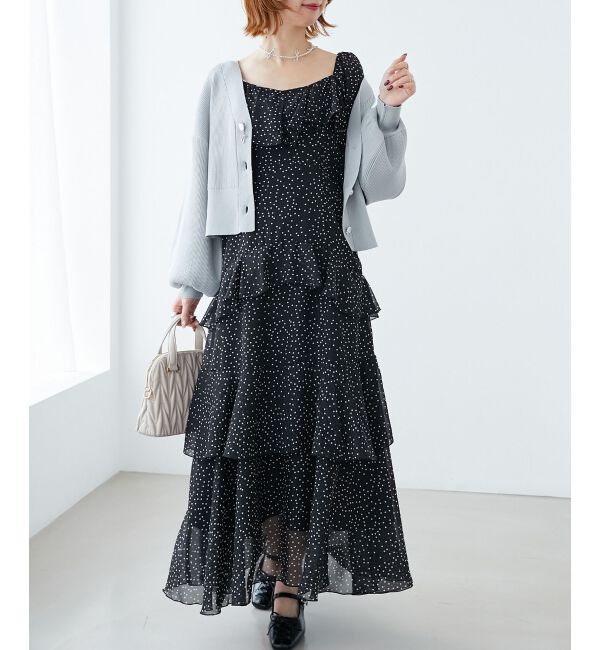 MAJESTICLEGON「エアリーフリルロングワンピース」|ワンピース|