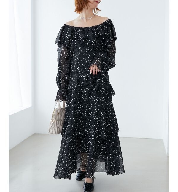 MAJESTICLEGON「エアリーフリルロングワンピース」|ワンピース|