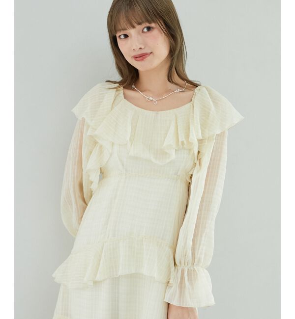 MAJESTICLEGON「エアリーフリルロングワンピース」|ワンピース|