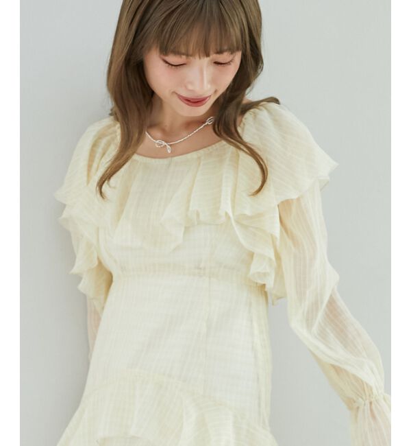 MAJESTICLEGON「エアリーフリルロングワンピース」|ワンピース|