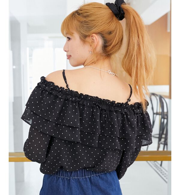  「ティアードフリルオフショルブラウス」|シャツ・ブラウス|