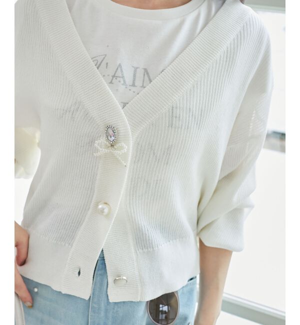  「チャームボタンUVカットカーディガン」|カーディガン|