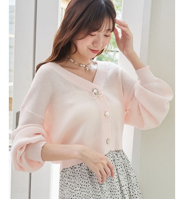  「チャームボタンUVカットカーディガン」|カーディガン|