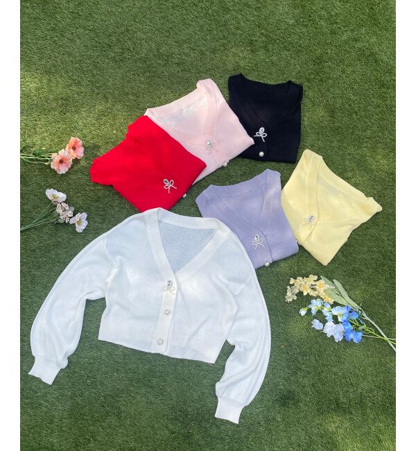  「チャームボタンUVカットカーディガン」|カーディガン|