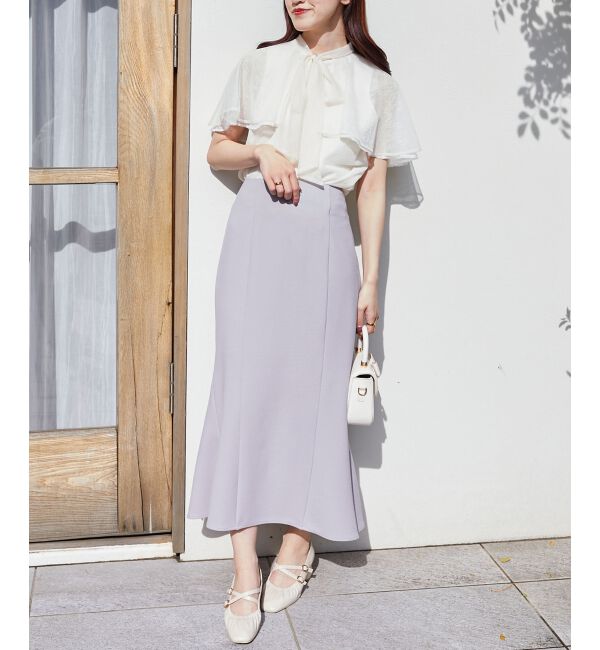  「チュールレースボウタイケープブラウス」|シャツ・ブラウス|