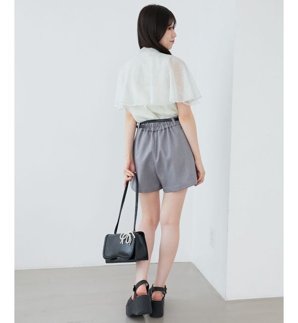  「チュールレースボウタイケープブラウス」|シャツ・ブラウス|