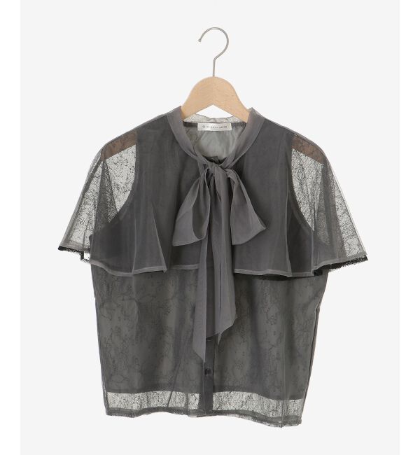  「チュールレースボウタイケープブラウス」|シャツ・ブラウス|