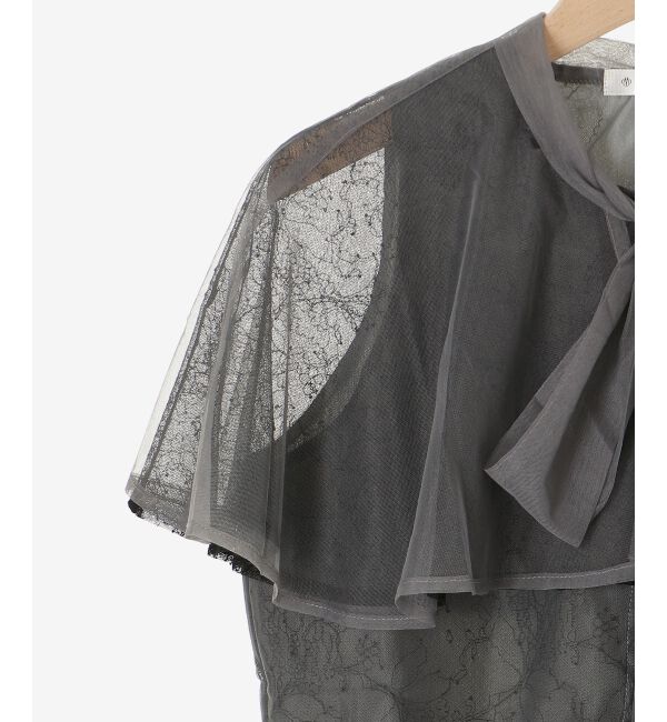  「チュールレースボウタイケープブラウス」|シャツ・ブラウス|