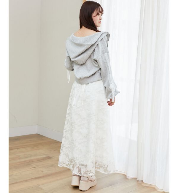  「レースリボンラインパーカー」|パーカー|