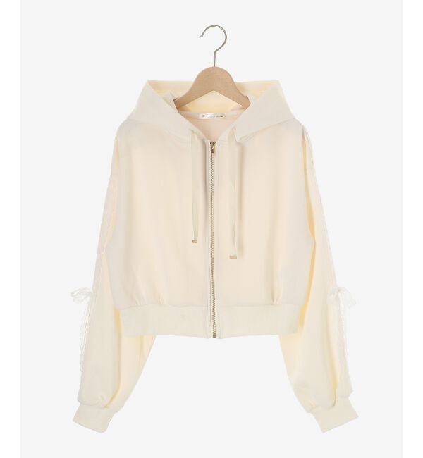  「レースリボンラインパーカー」|パーカー|