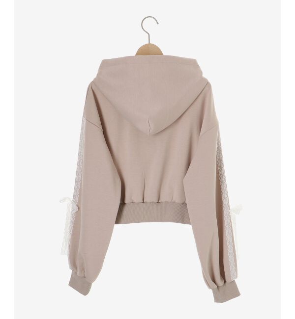  「レースリボンラインパーカー」|パーカー|