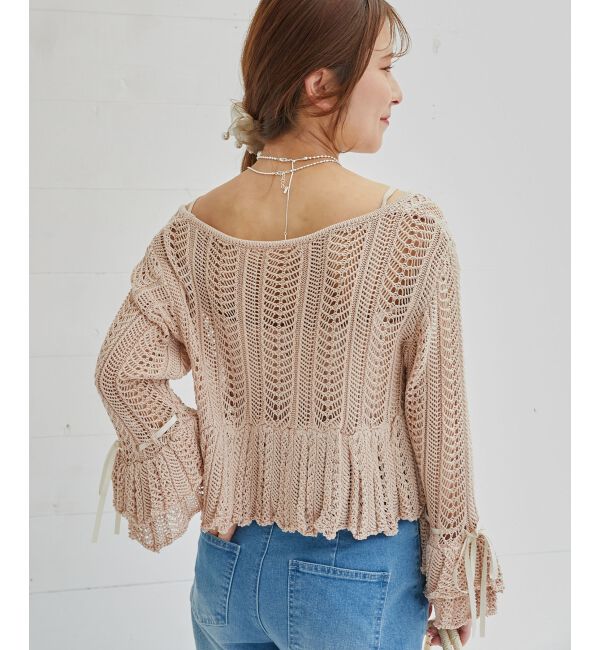  「レーシーパターンキャミセットカーデ」|カーディガン|