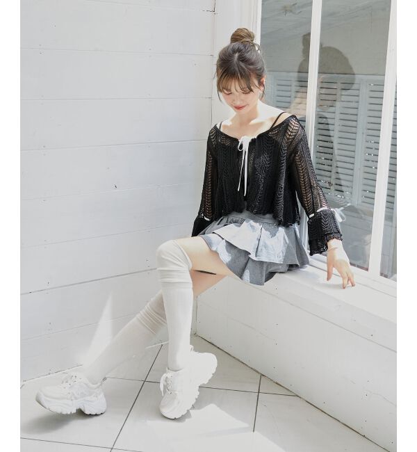  「レーシーパターンキャミセットカーデ」|カーディガン|