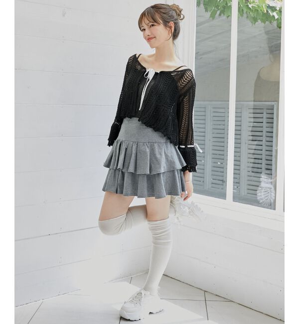  「レーシーパターンキャミセットカーデ」|カーディガン|