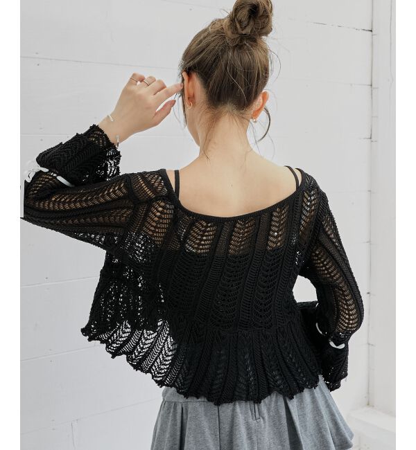  「レーシーパターンキャミセットカーデ」|カーディガン|