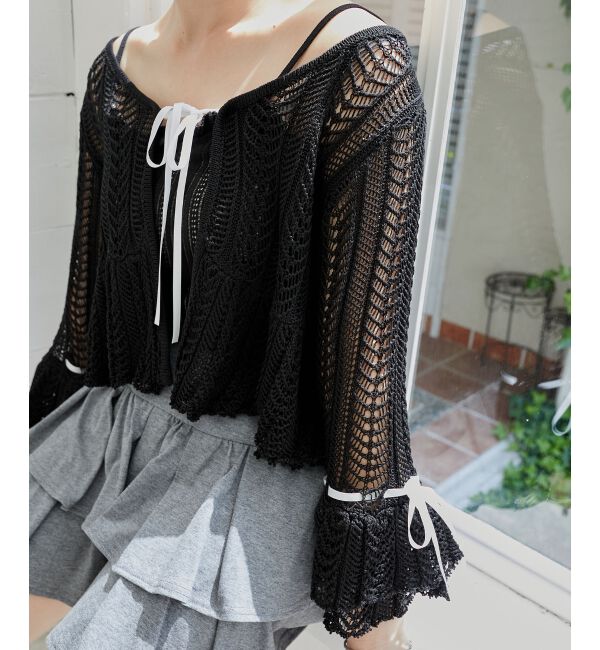  「レーシーパターンキャミセットカーデ」|カーディガン|